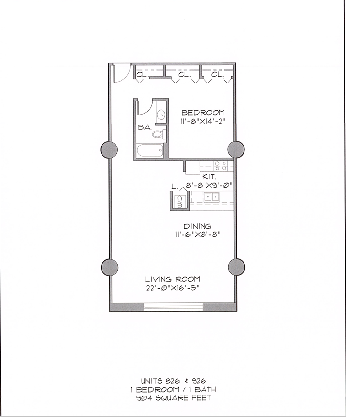 1x1 Bow floorplan image